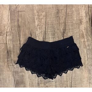 Hollister Navy Lace Shorts M Y2K Vintage 2003 Summer Boho Festival